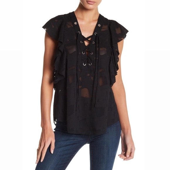 Iro Black Lace-Up Gilka Blouse - Picture 5 of 15
